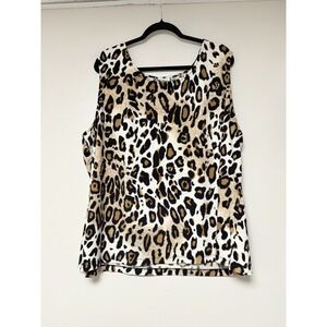 Joan Rivers Women's Plus Size Cheetah Tank Top Size 3X